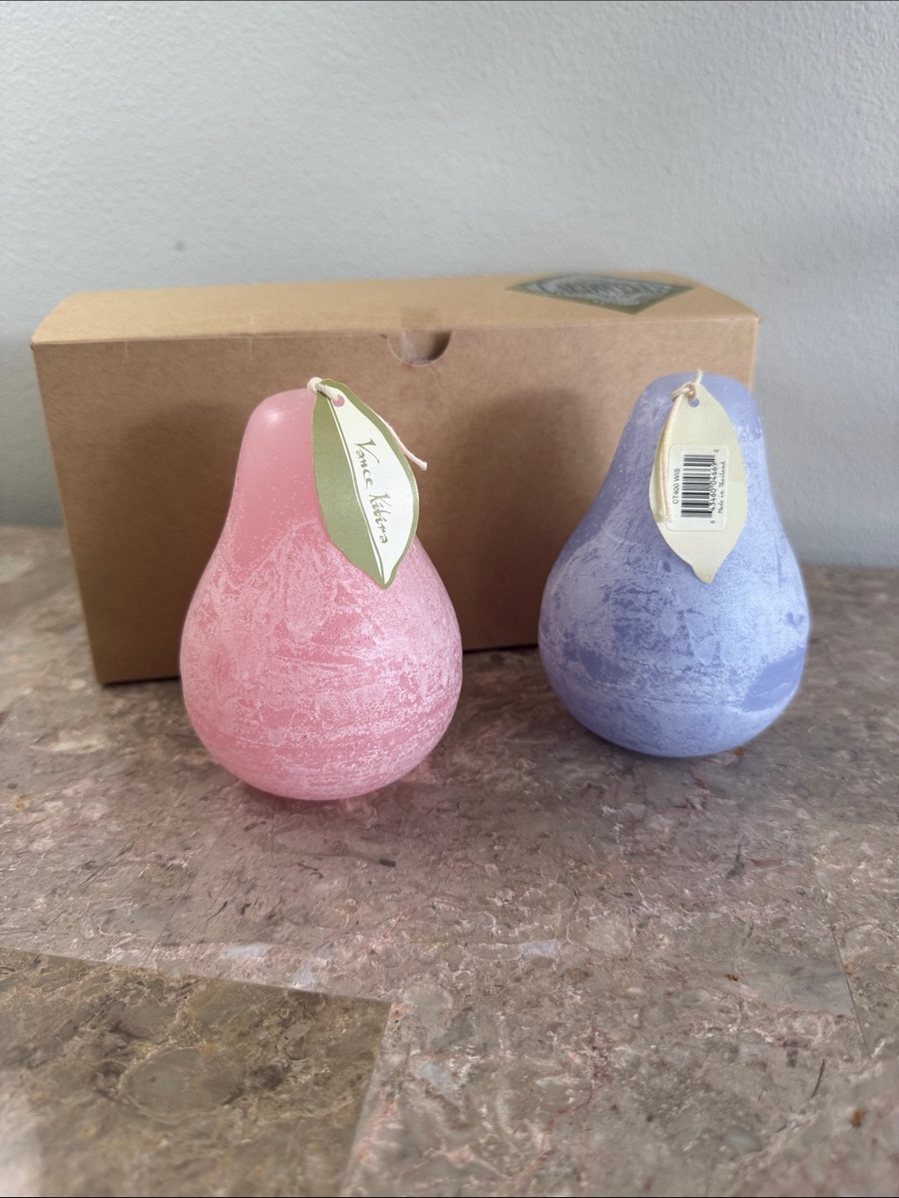 Vance Kitira Pink and Lavender Pear shaped Candles unscented